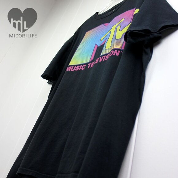 MTV Neon Stripe Graphic Tee - Picture 5 of 7